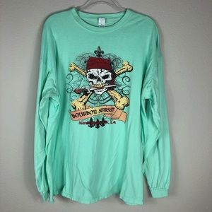 XL Mint Bourbon Street New Orleans Pirate Tee